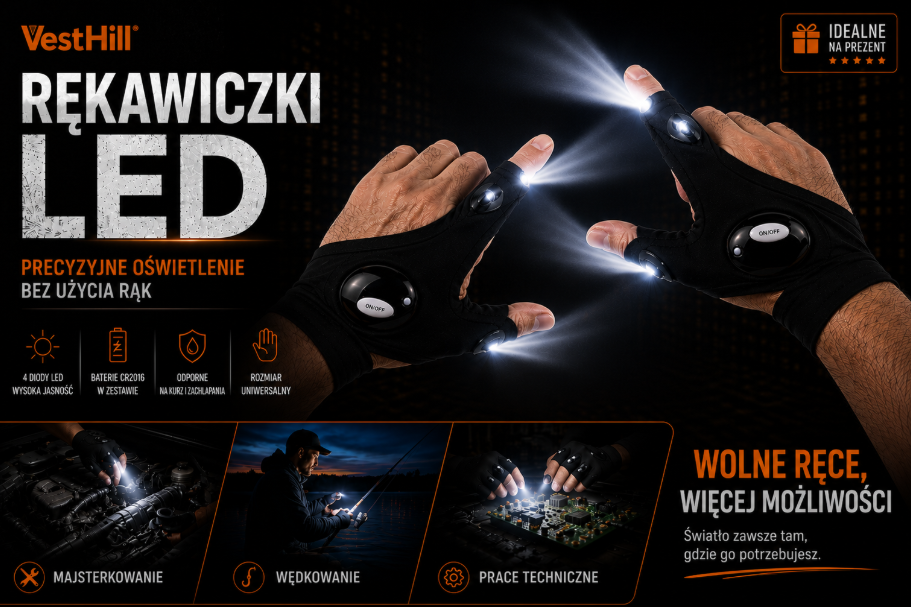 Opakowanie rękawiczek LED VestHill
