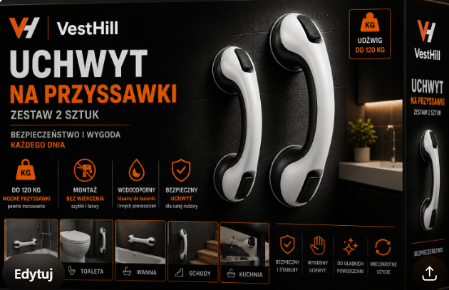 Opakowanie uchwytu na przyssawki VestHill